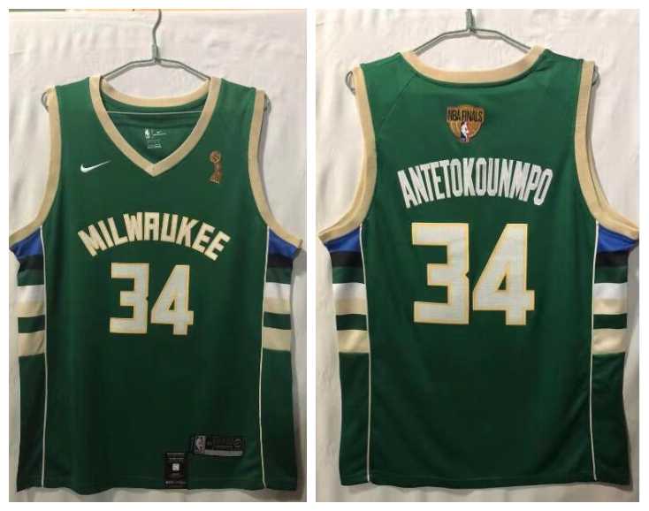 Bucks 34 Giannis Antetokounmpo Green Nike 2021 NBA Finals Champions Swingman Jersey,We sell and wholesale Bucks 34 Giannis Antetokounmpo Green Nike 2021 NBA Finals Champions Swingman Jersey on line form chian!